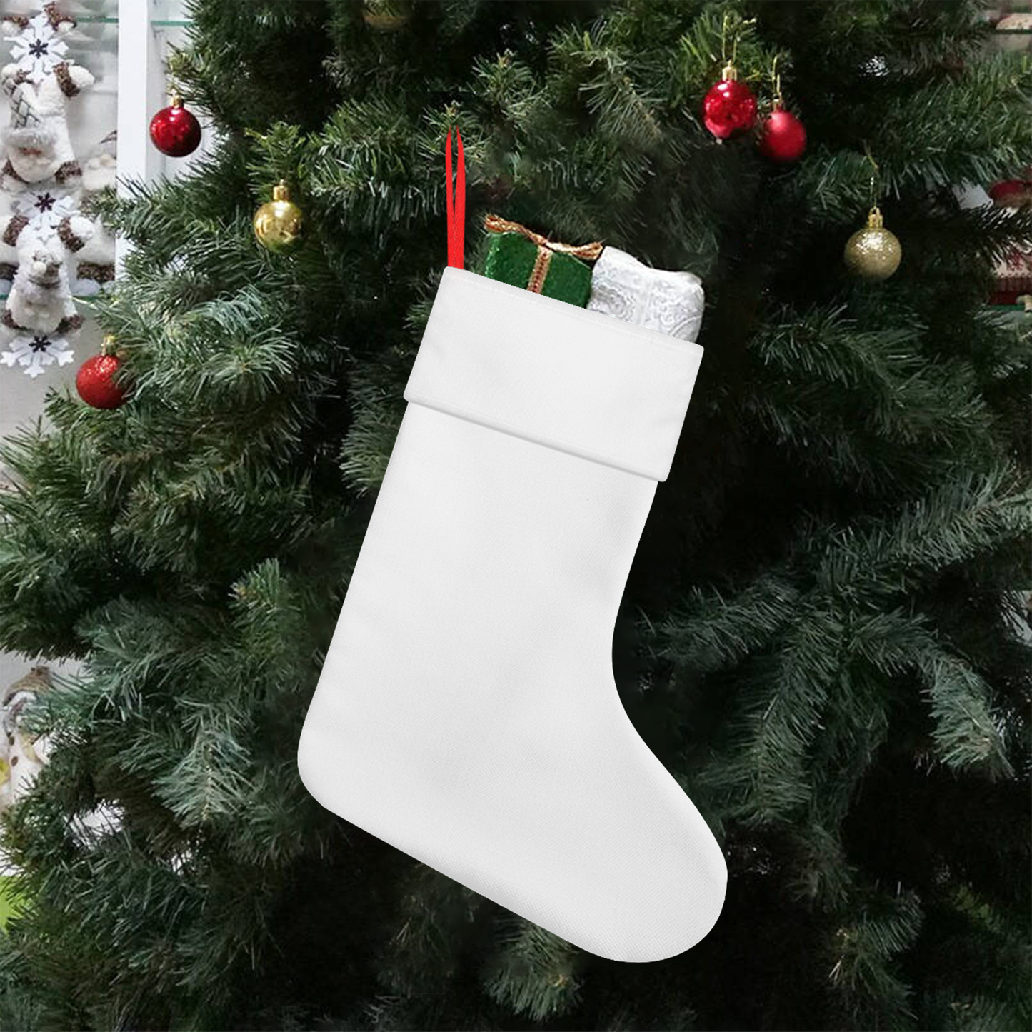 Customizable Chinook  Christmas Helicopter Stocking (Linen)