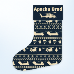 Customizable Apache Assault Helicopter Christmas Stocking (Linen)