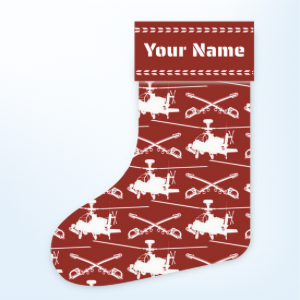 Customizable Apache Helicopter Cavalry Christmas Stocking (Linen)