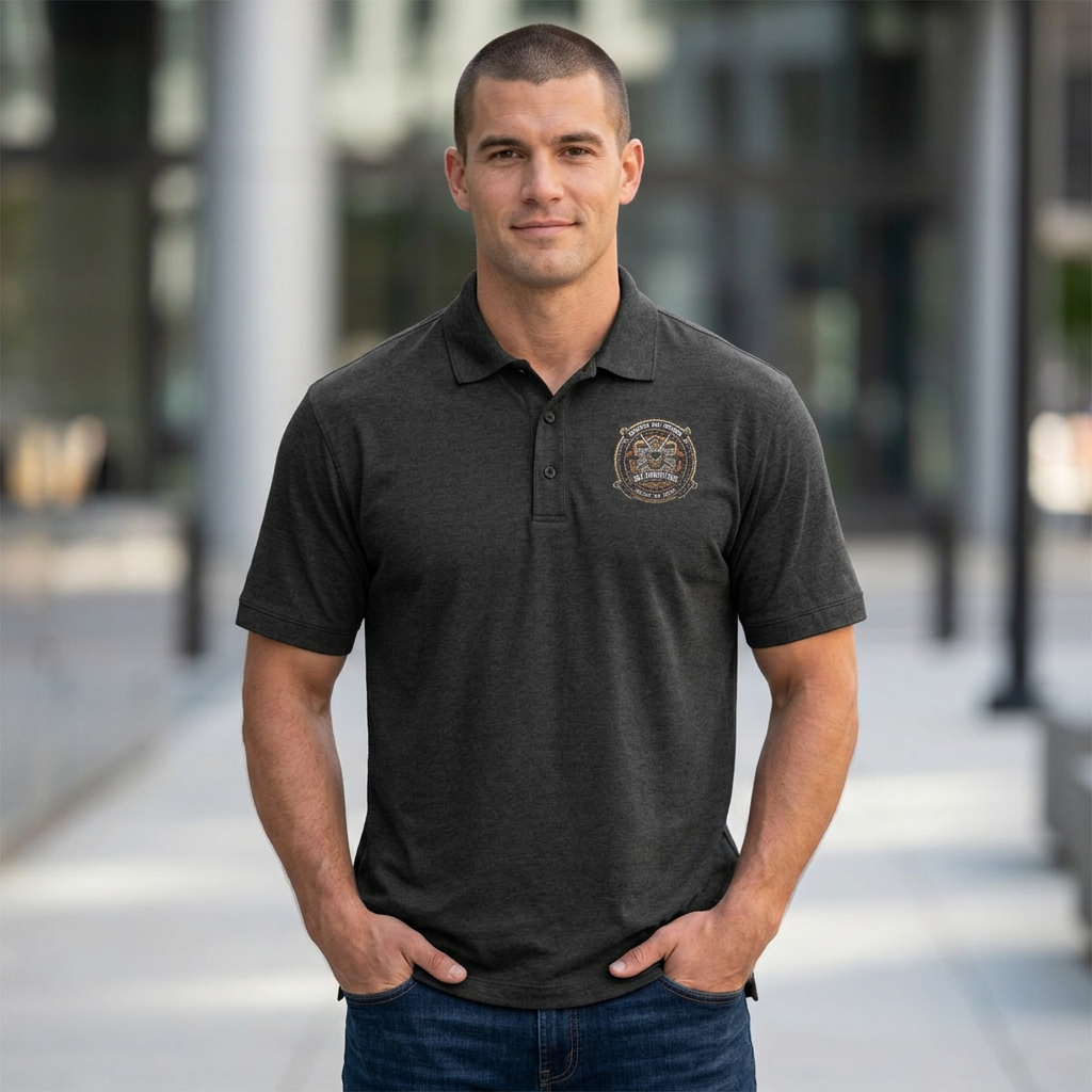 SIX SHOOTERS National War College Crest Polo Shirt