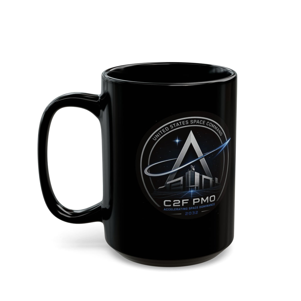 U.S. Space Command C2F PMO Logo Black Mug – 11oz/15oz