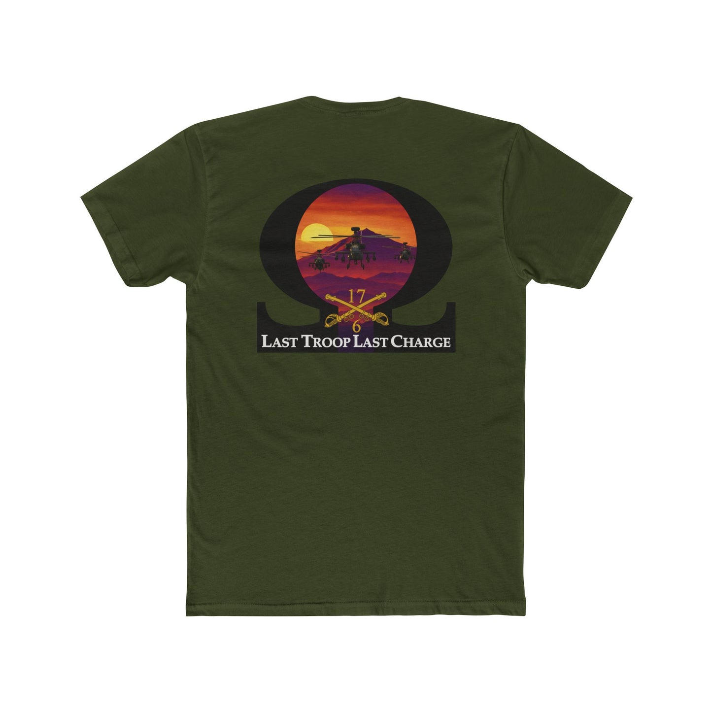 LAST TROOP - LAST CHARGE Sunset 6-17 AIR CAV C Troop 100% Cotton Crew Tee