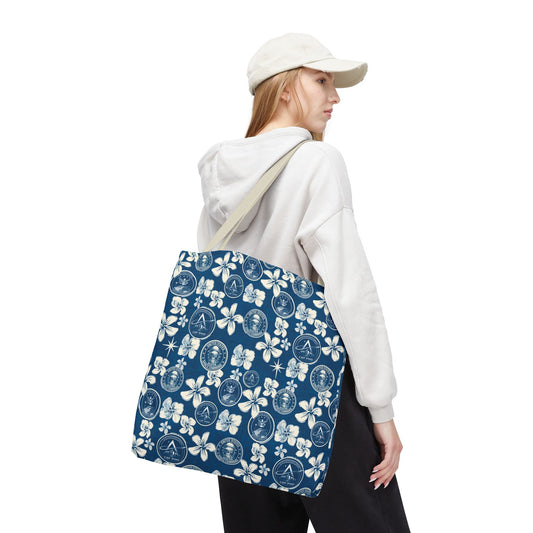 Space Command Blue Aloha Print Tote Bag