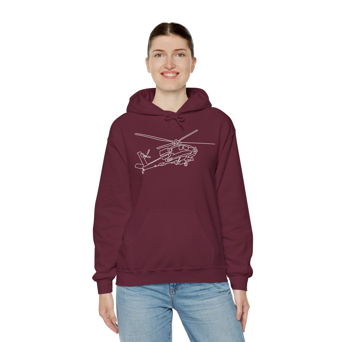 Apache Line Art Heavy Blend Hooded Sweatshirt