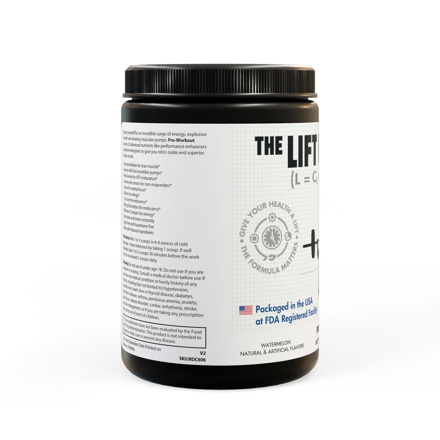 The Lift Equation Pre-Workout Supplement, Watermelon (300g, 10.58oz)