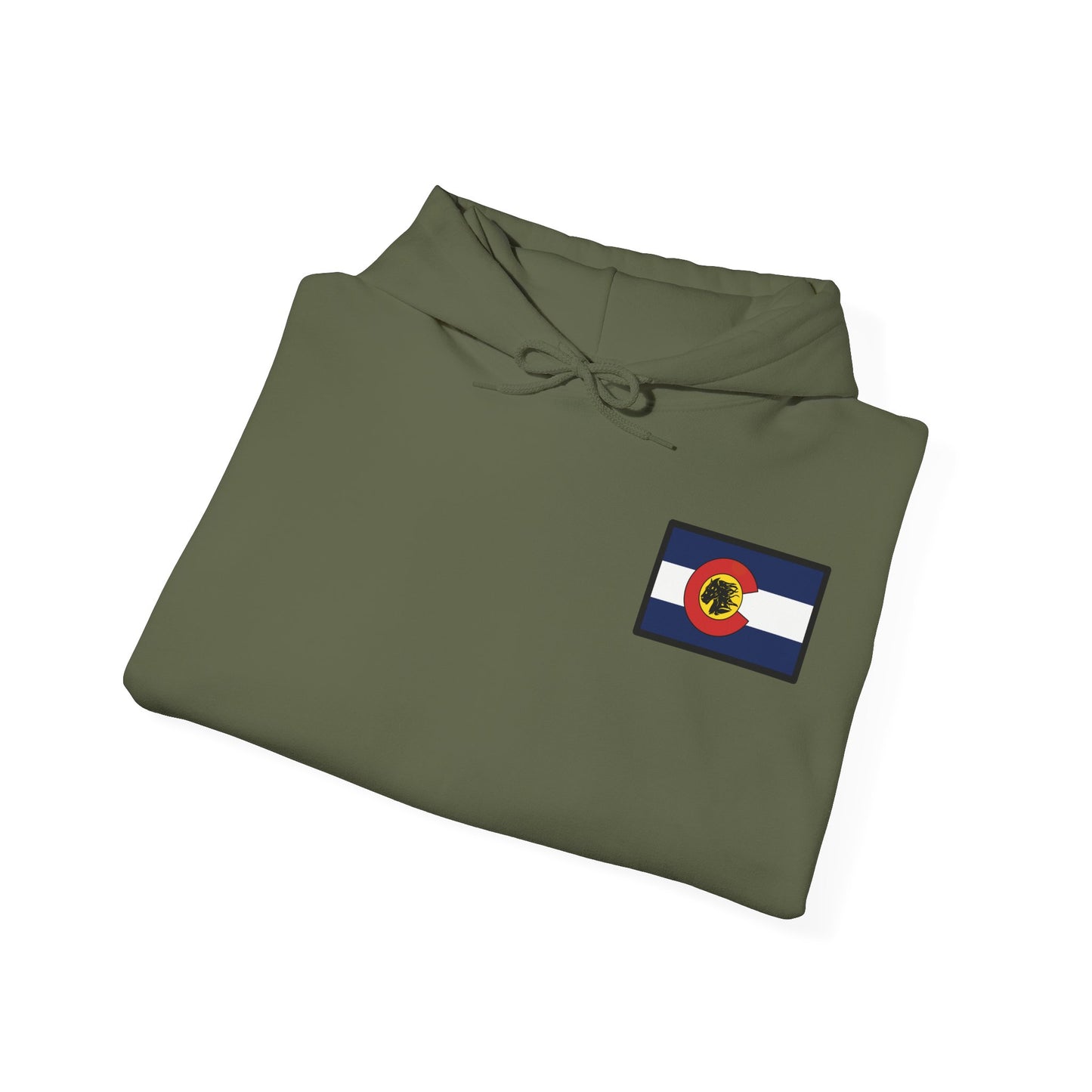 LAST TROOP - LAST CHARGE Sunset **Flag Front** Legacy 6-17 AIR CAV C Troop Unisex Heavy Blend Hooded Sweatshirt
