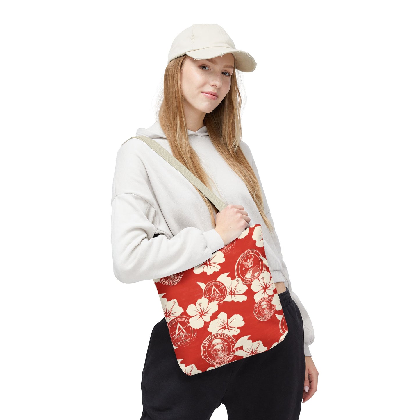 Space Command Red Aloha Print Tote Bag