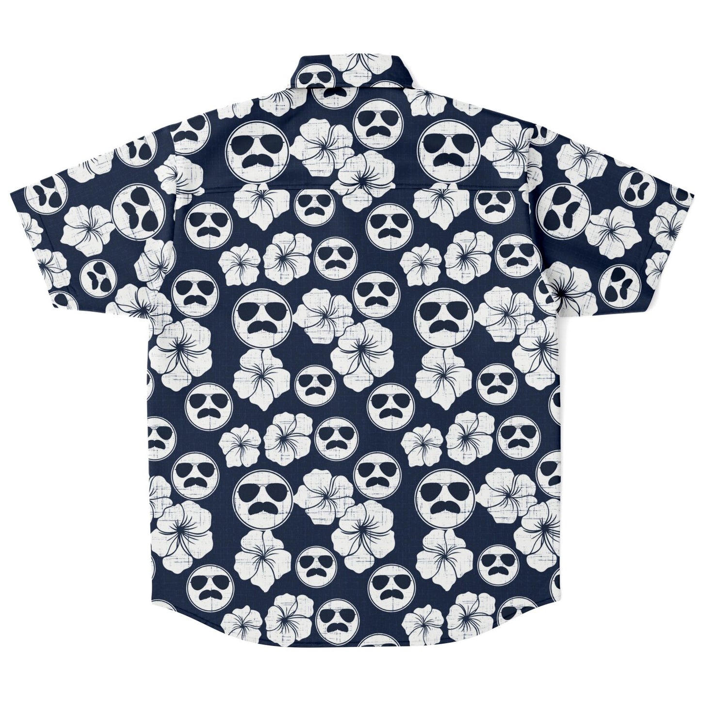 Mustache Aviator Short Sleeve Aloha Button Down Shirt