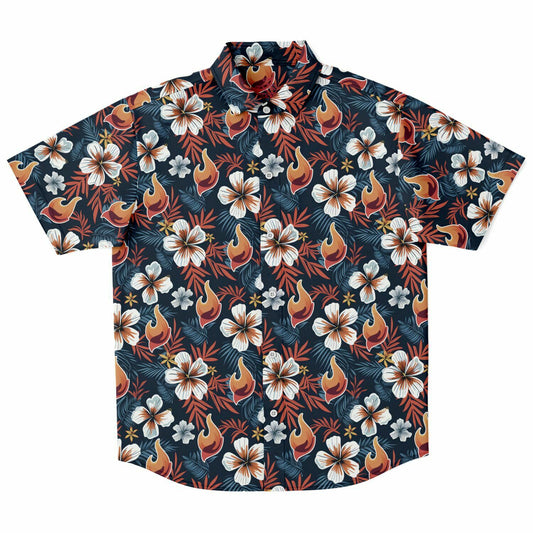 FSY 2024 Orange Hawaiian Short Sleeve Button Down Shirt, Aloha Print, I Am A Disciple Logo, LDS 2024