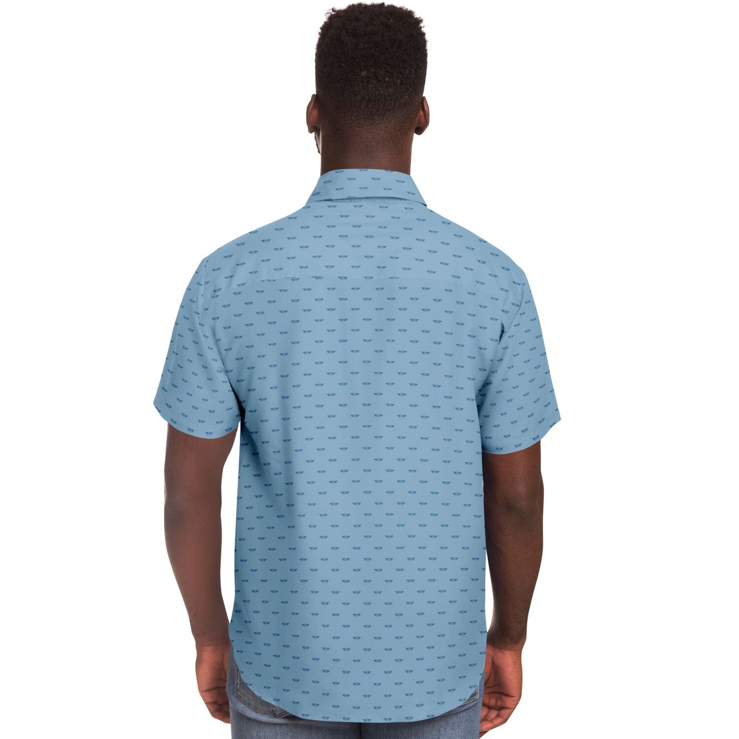 Air Corps Army Sky Blue Short Sleeve Button Down Shirt