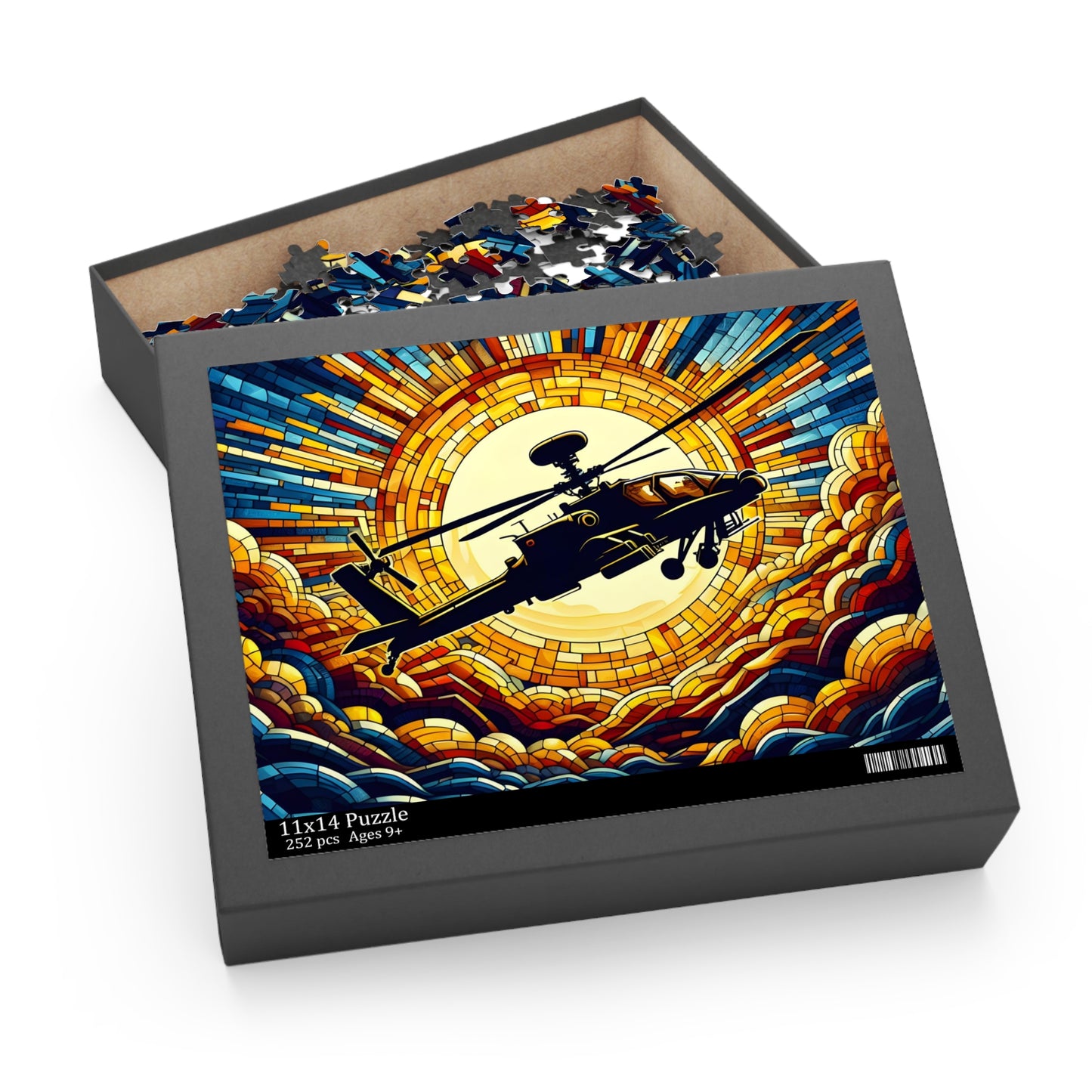 Apache Helicopter Sunset Puzzle (120, 252, 500-Piece)