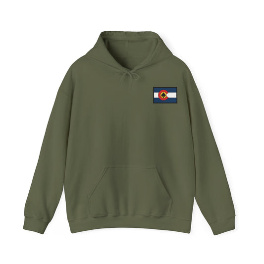 6-17 Alpha Troop Cavalry Colorado Flag Heavy Blend Hooded Sweatshirt
