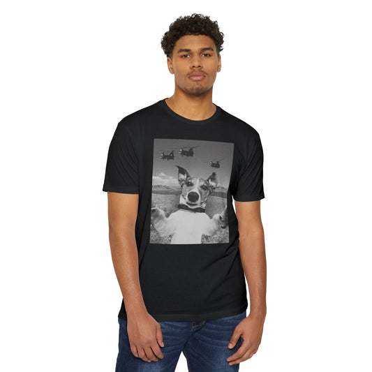 Desert Chinook Helicopter Dog Selfie  CVC Jersey T-shirt