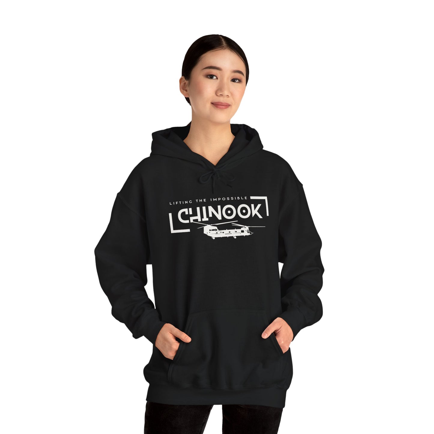 Lifting the Impossible Chinook Helicopter Unisex Heavy Blend Hooded Sweatshirt