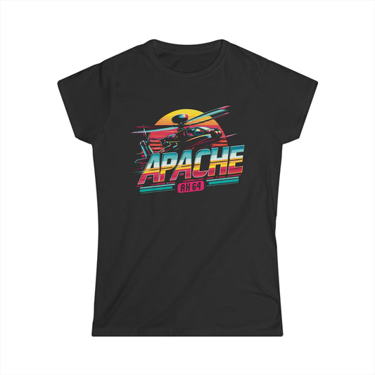 AH 64 Apache Helicopter Women's Softstyle Tee