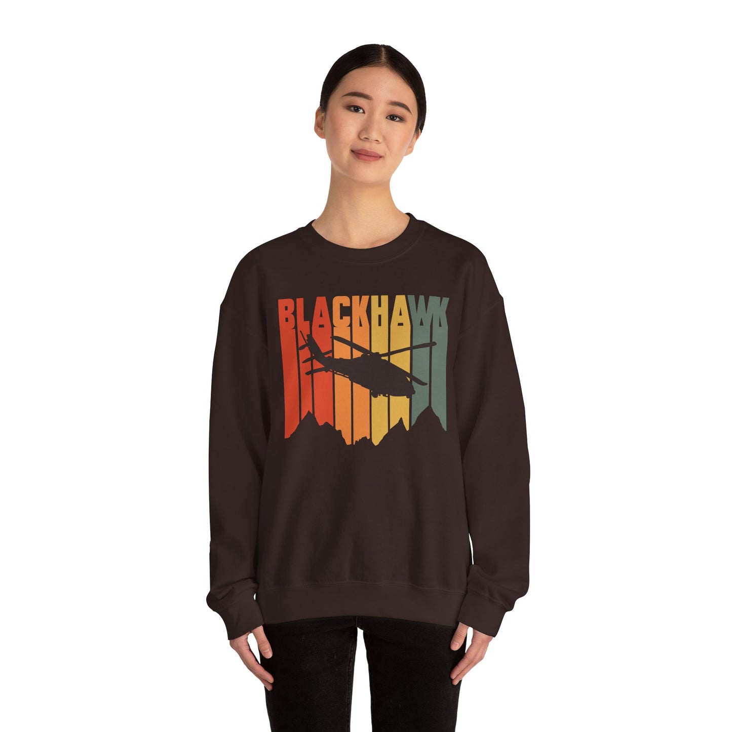 BlkHwk Helicopter UH 60 Unisex Heavy Blend Crewneck Sweatshirt