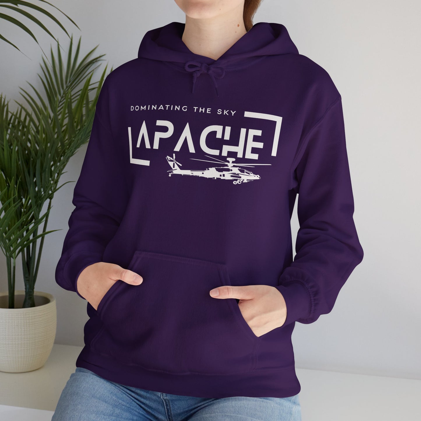 Apache Helicopter - Dominating the Sky Unisex Heavy Blend Hooded Sweatshirt