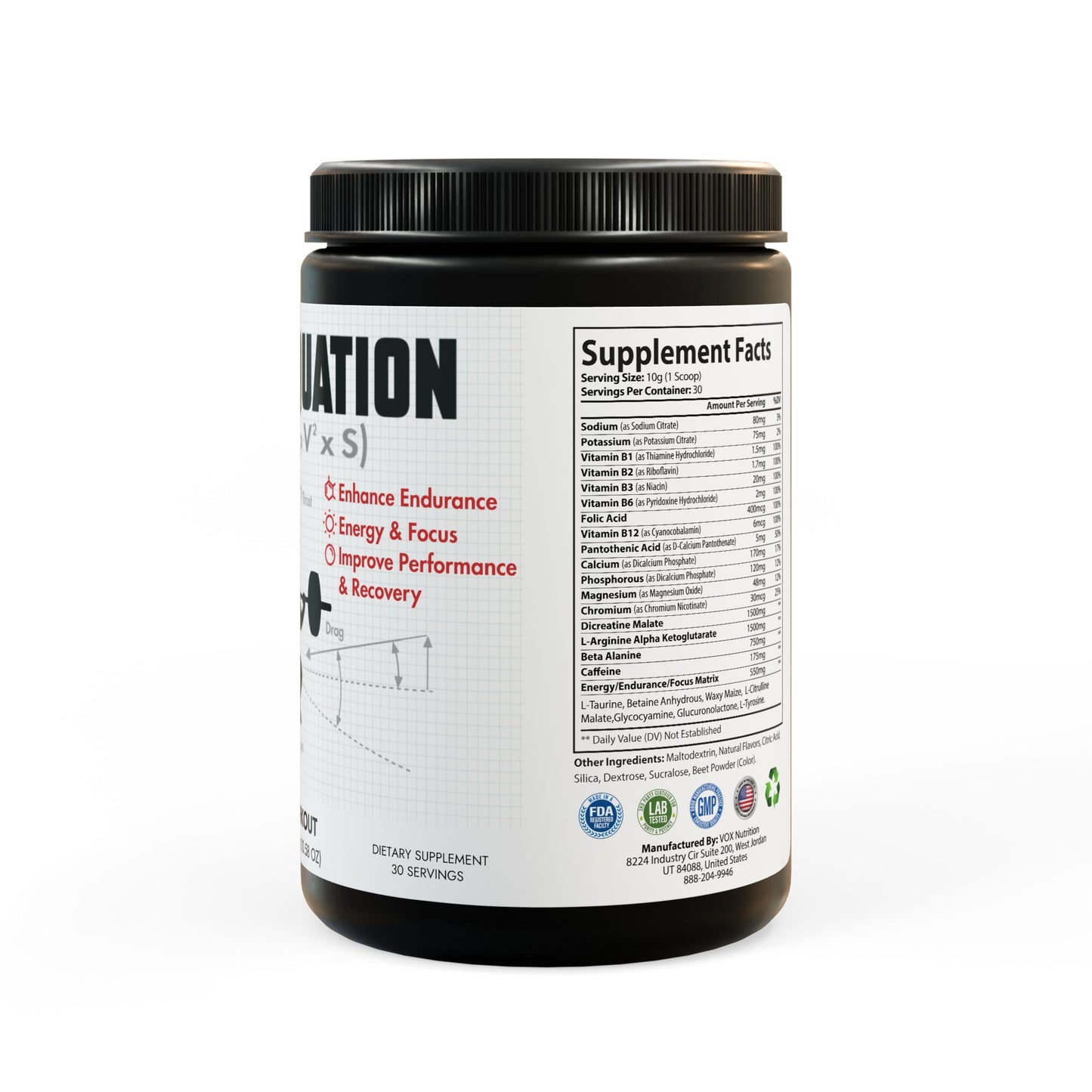 The Lift Equation Pre-Workout Supplement, Watermelon (300g, 10.58oz)