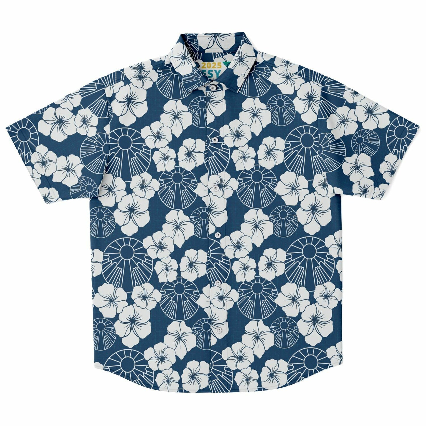 Navy 2025 FSY Aloha Short Sleeve Button Down Shirt