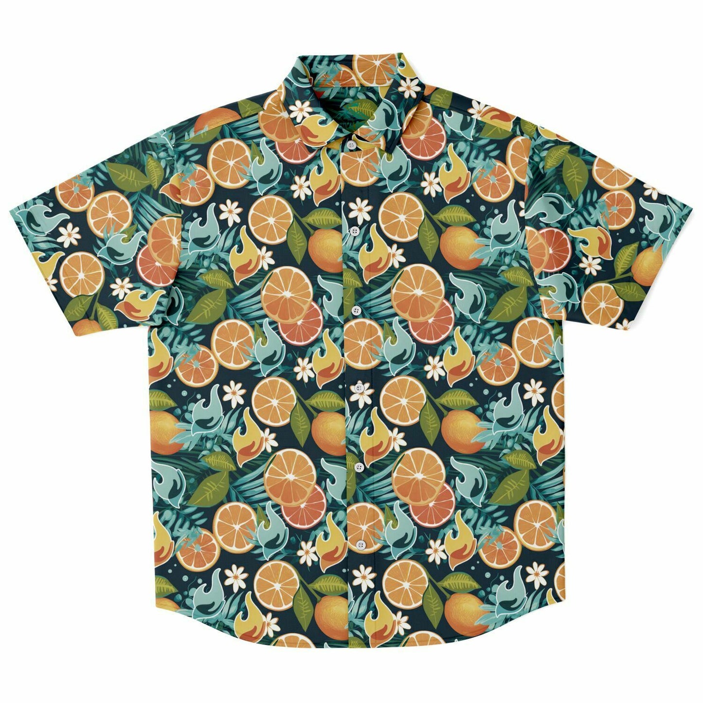 FSY 2024 Grapefruit Hawaiian Short Sleeve Button Down Shirt, LDS Youth Theme Logo, Hibiscus Flower, Youth Conference 2024