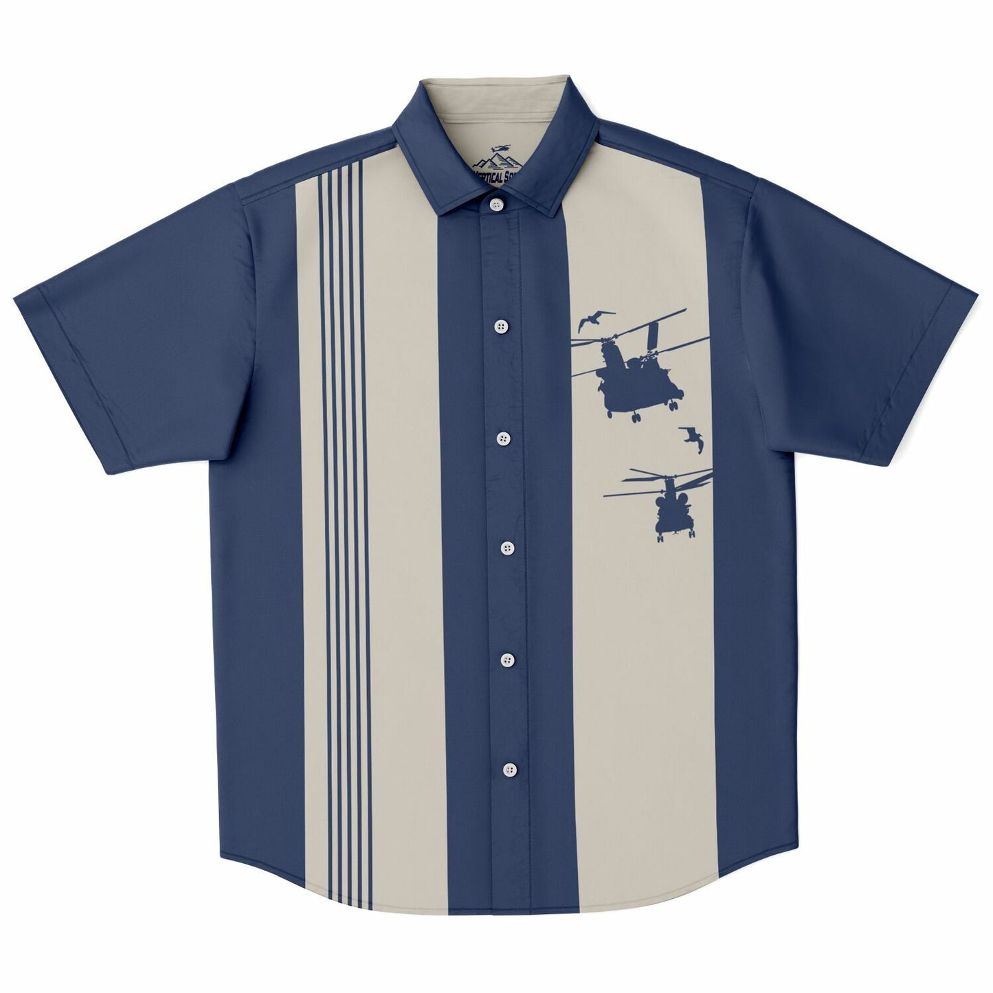 Pinstripe and Chinook Aviators Edge Short Sleeve Button Down Shirt