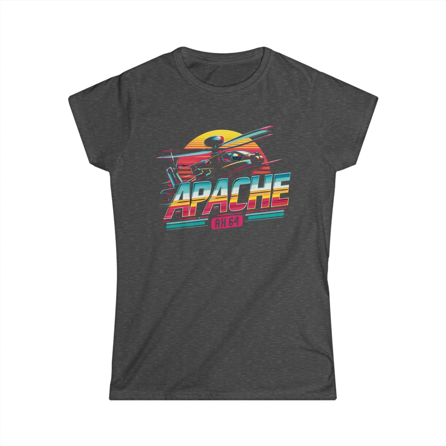 AH 64 Apache Helicopter Women's Softstyle Tee