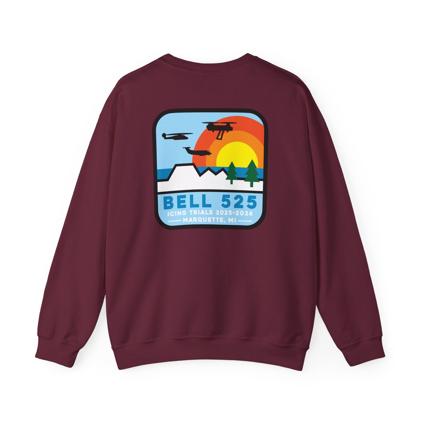Bell 525 Icing Trials Crewneck Sweatshirt 50/50 Cotton-Poly