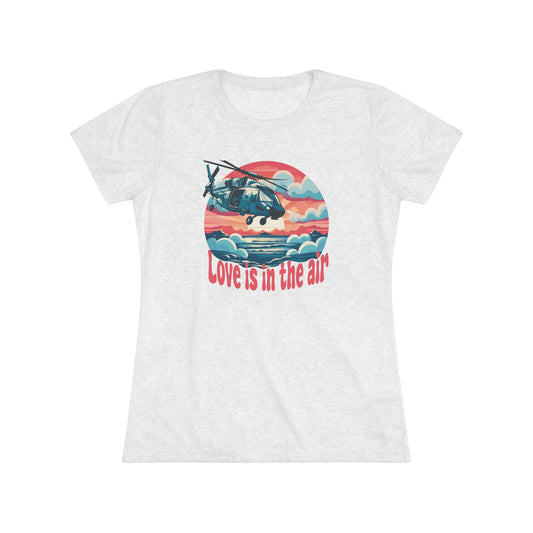 Love Is In The Air Blackhawk Women's Triblend Tee