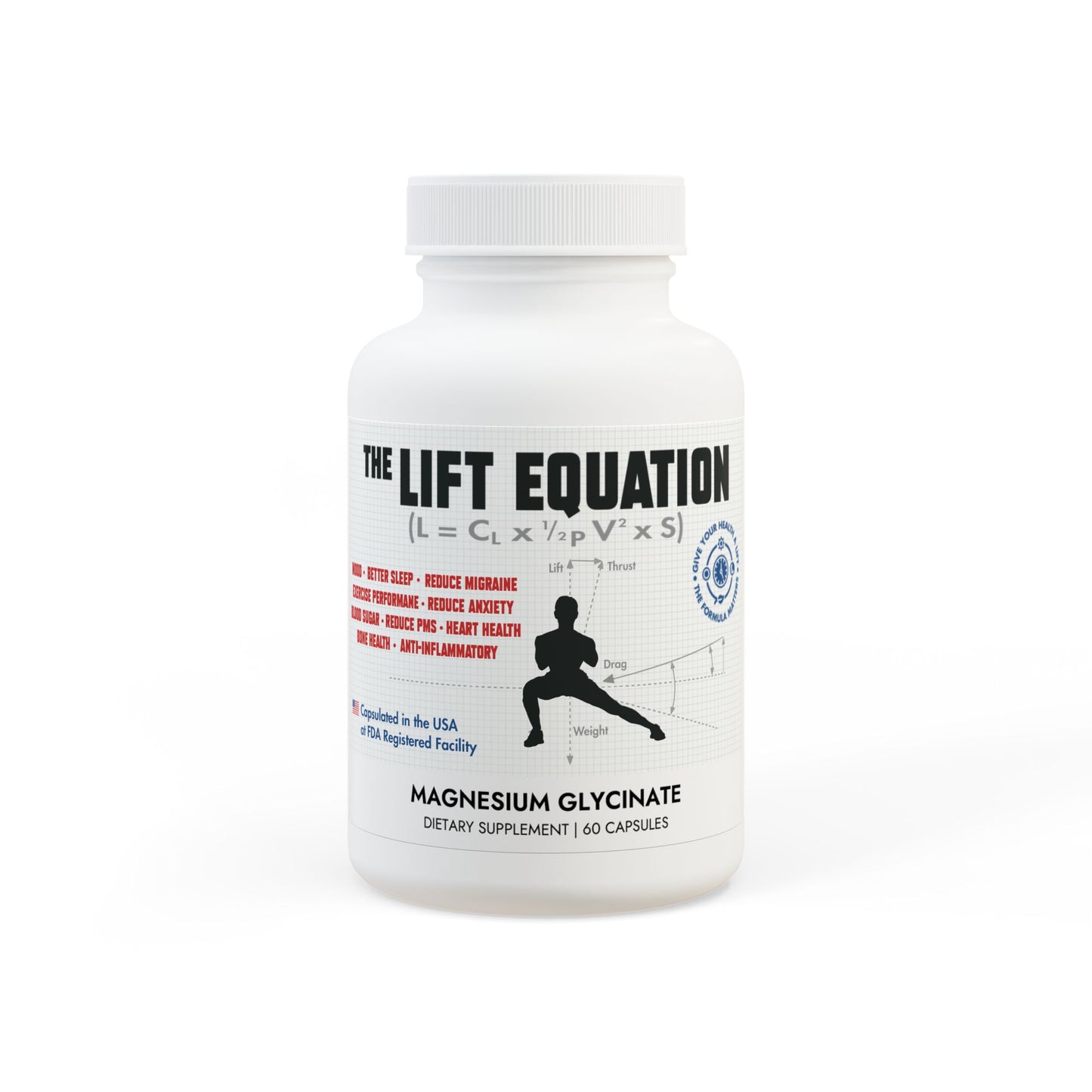 The Lift Equation Magnesium Glycinate Supplement (60 Capsules)