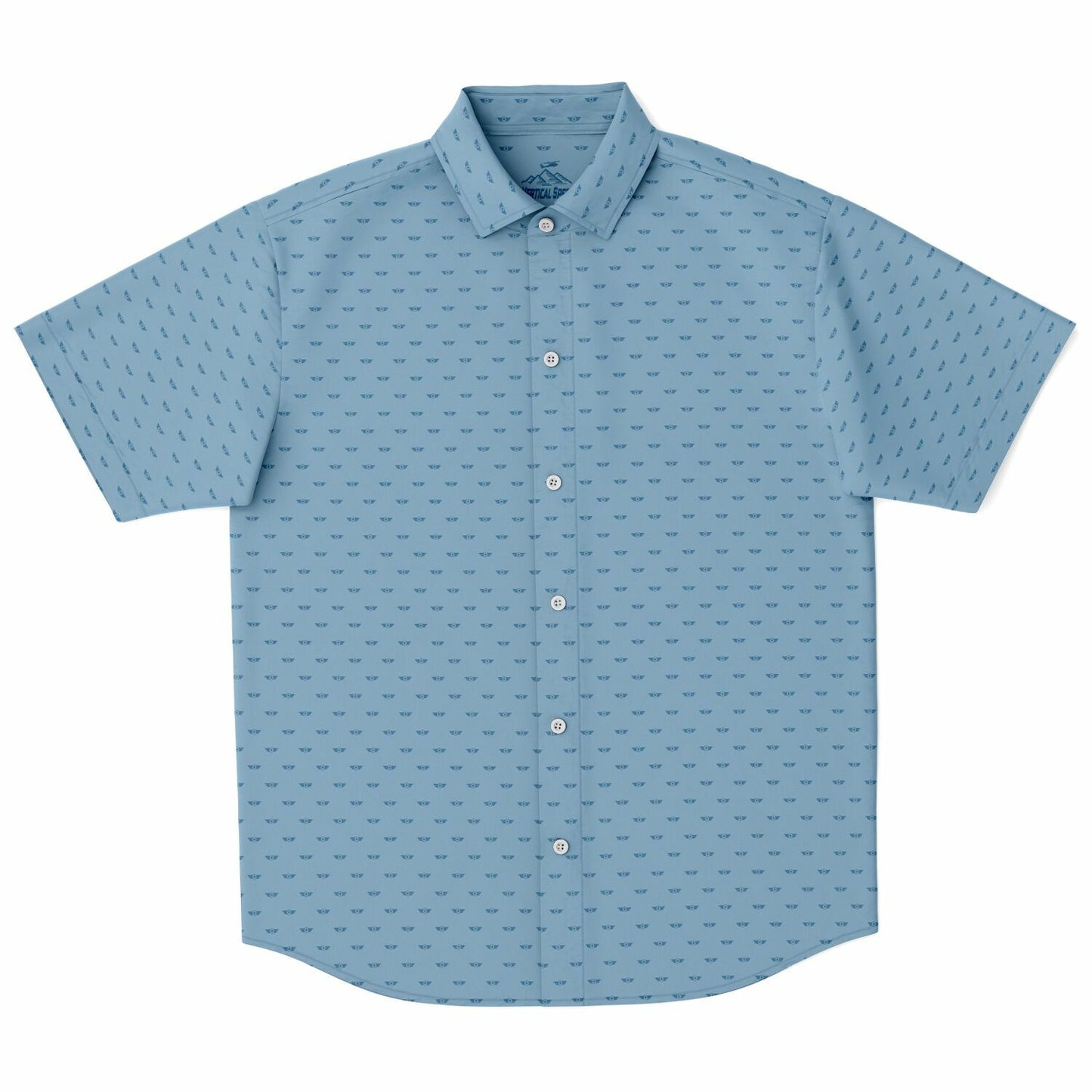 Air Corps Army Sky Blue Short Sleeve Button Down Shirt