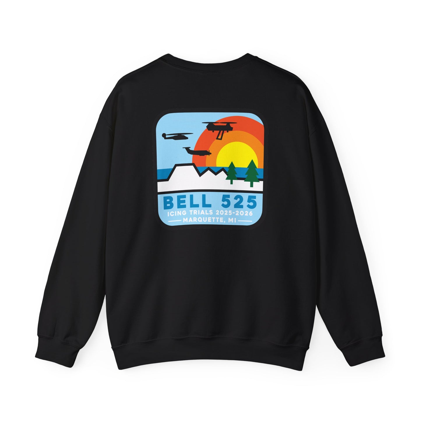 Bell 525 Icing Trials Crewneck Sweatshirt 50/50 Cotton-Poly