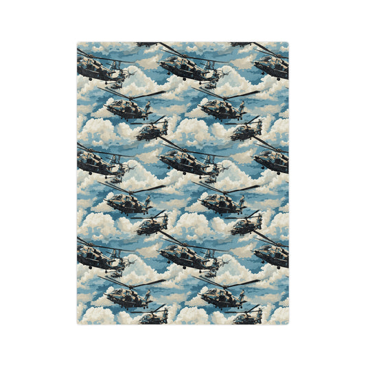 Helicopter Sky Velveteen Minky Blanket