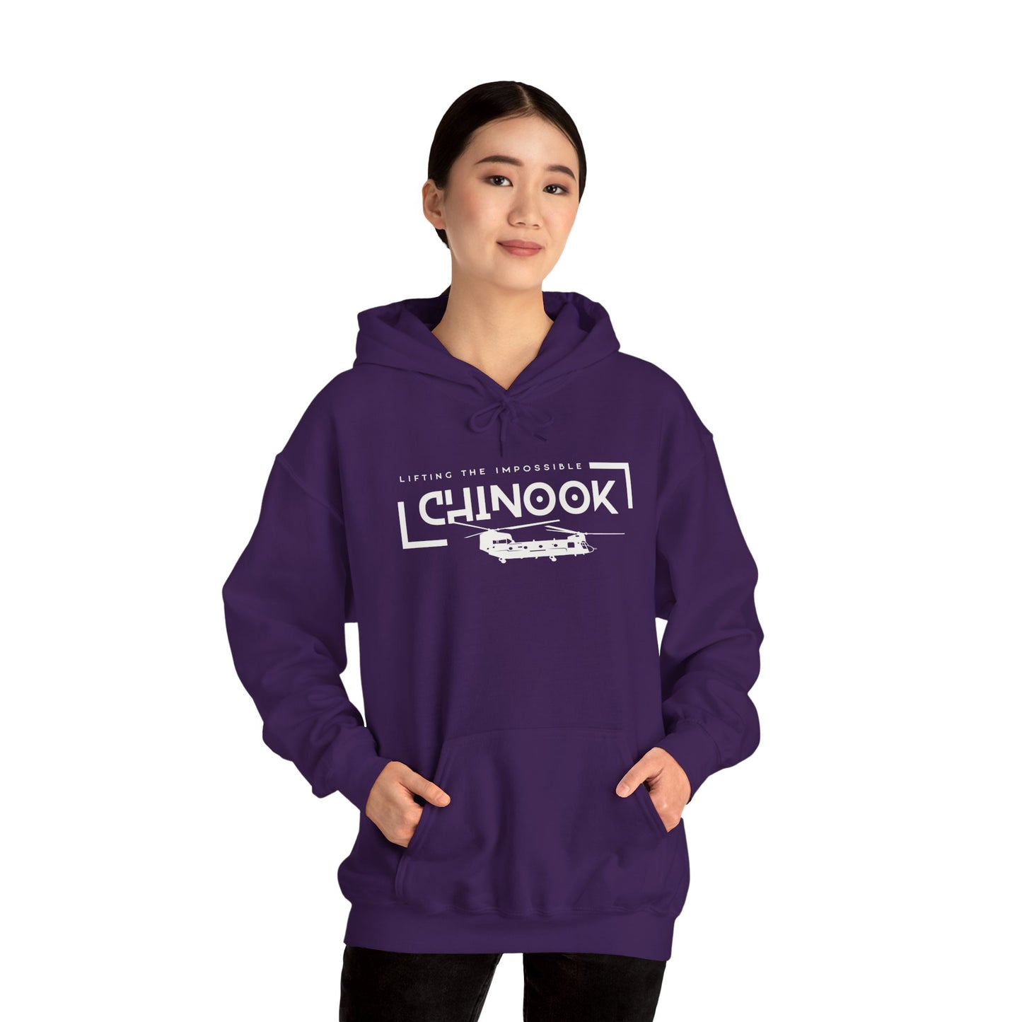 Lifting the Impossible Chinook Helicopter Unisex Heavy Blend Hooded Sweatshirt