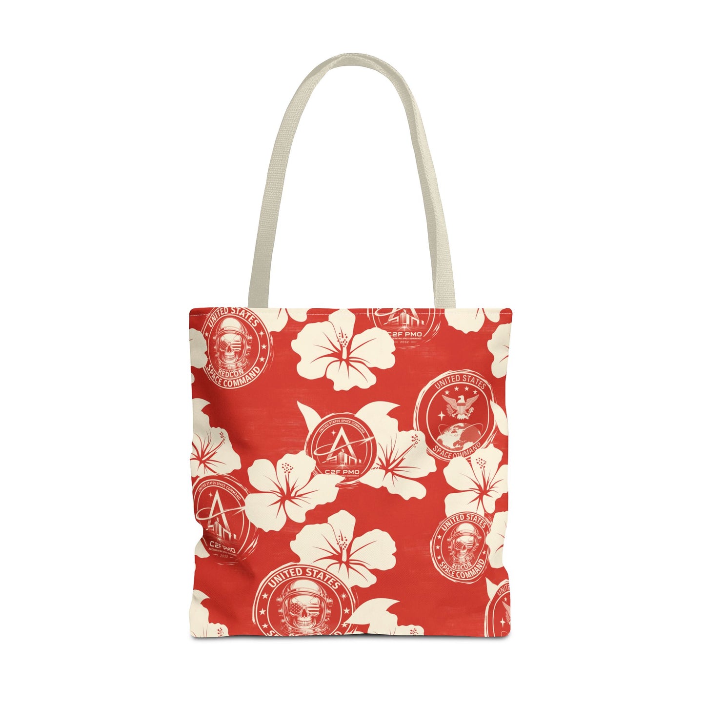 Space Command Red Aloha Print Tote Bag