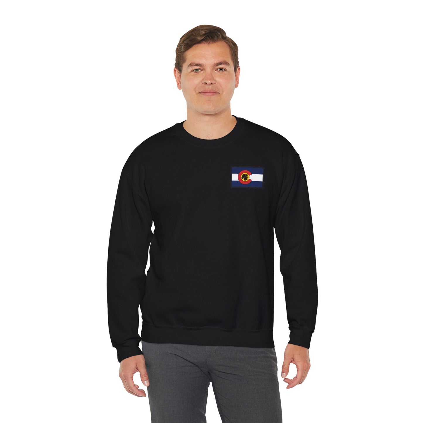 LAST TROOP - LAST CHARGE Sunset **Flag Front** 6-17 AIR CAV Charlie Troop Unisex Heavy Blend Crewneck Sweatshirt