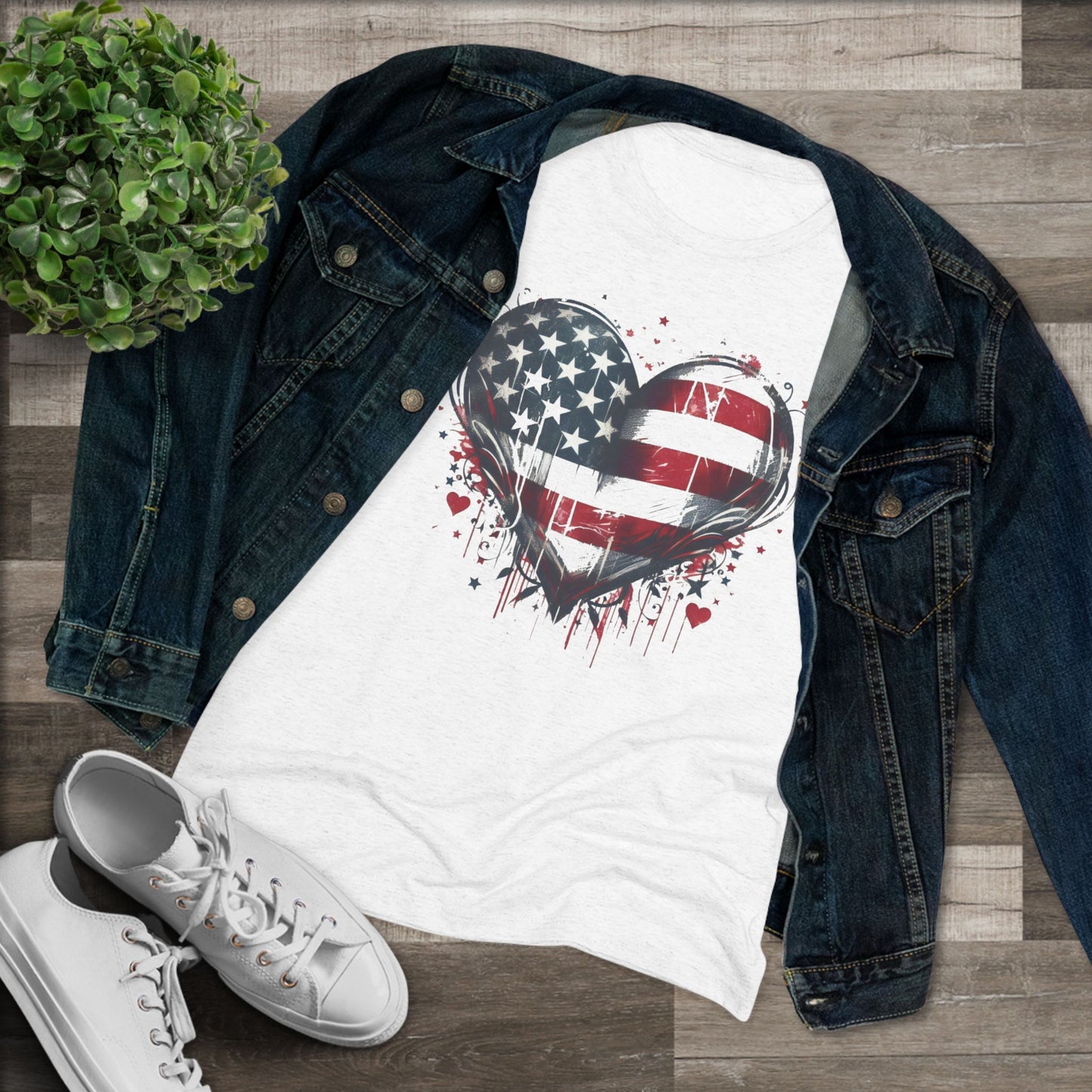 Americana Love Women's Triblend Tee