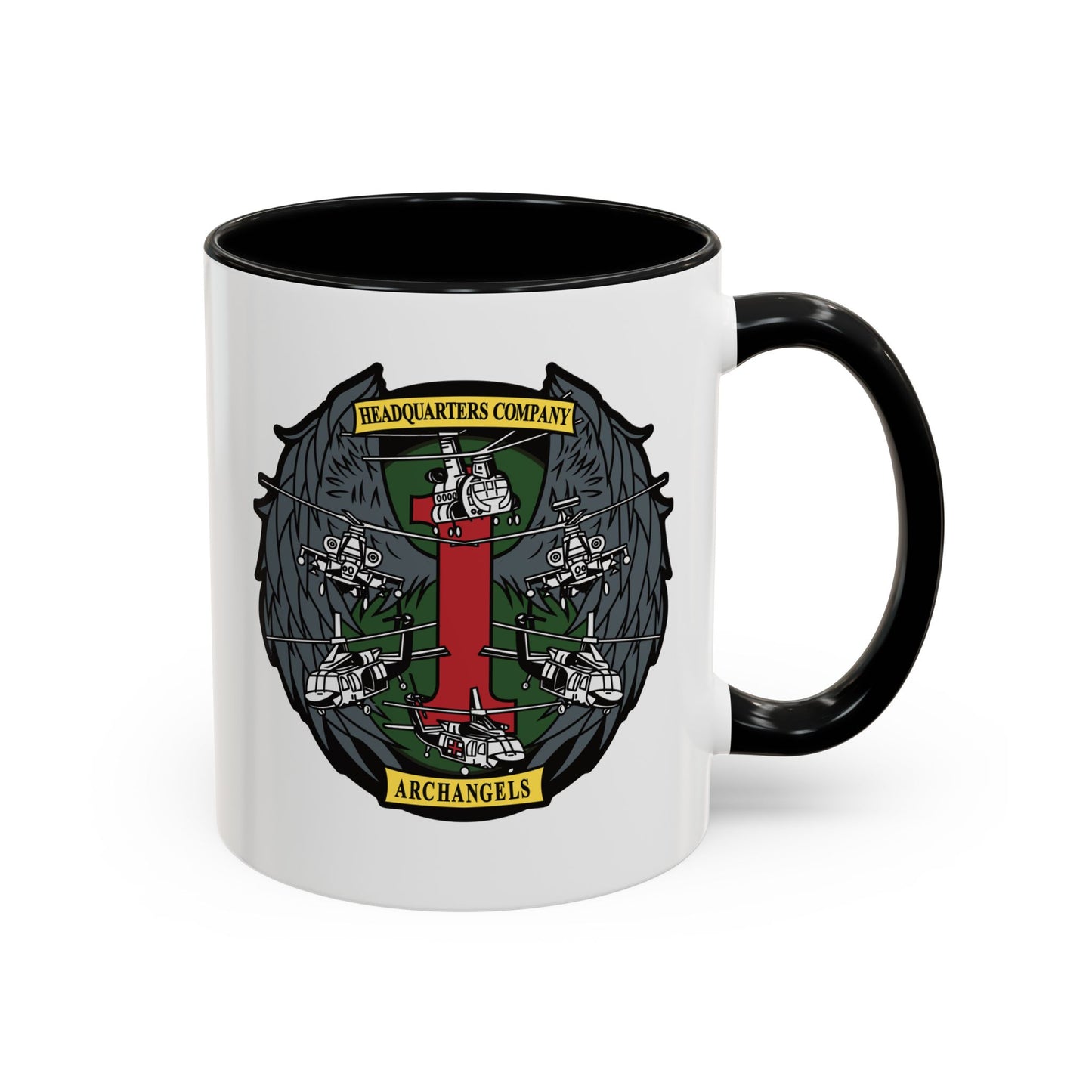 1 CAB HHC Archangels Military Emblem Accent Coffee Mug (11/15 oz)