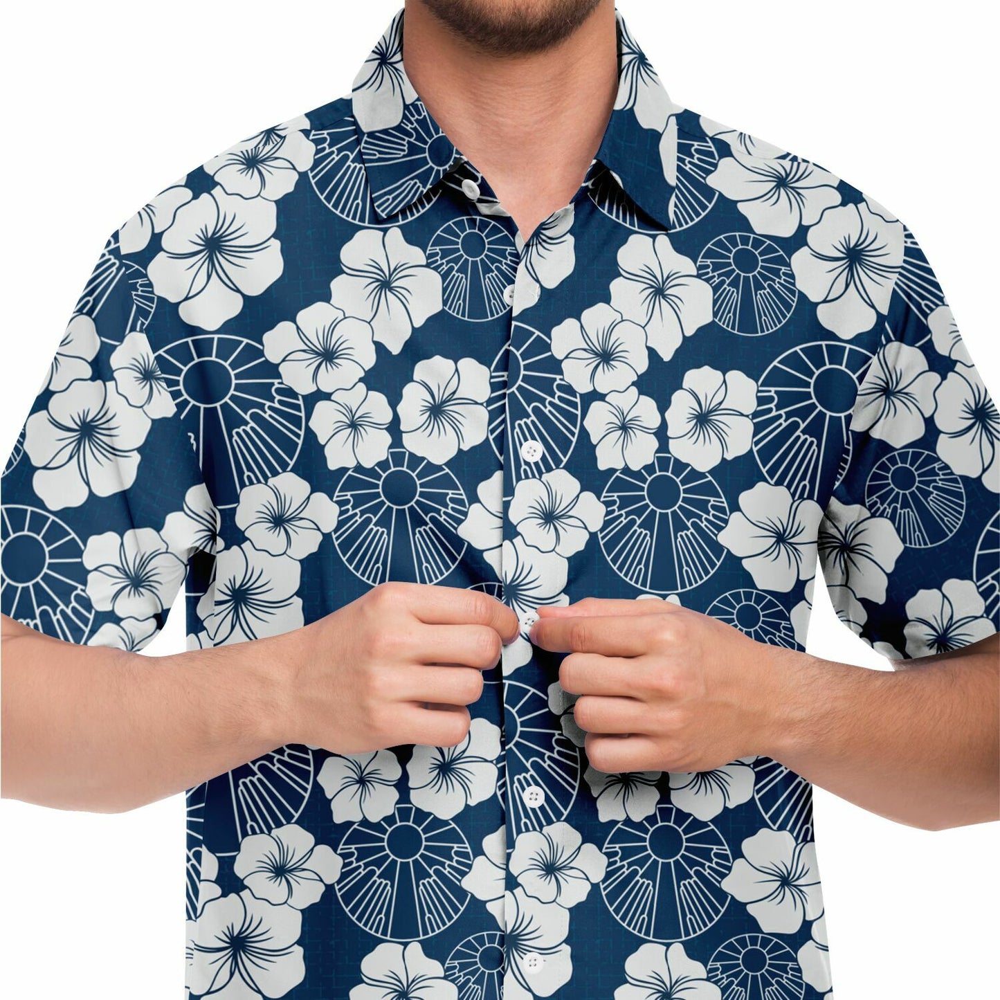 Navy 2025 FSY Aloha Short Sleeve Button Down Shirt