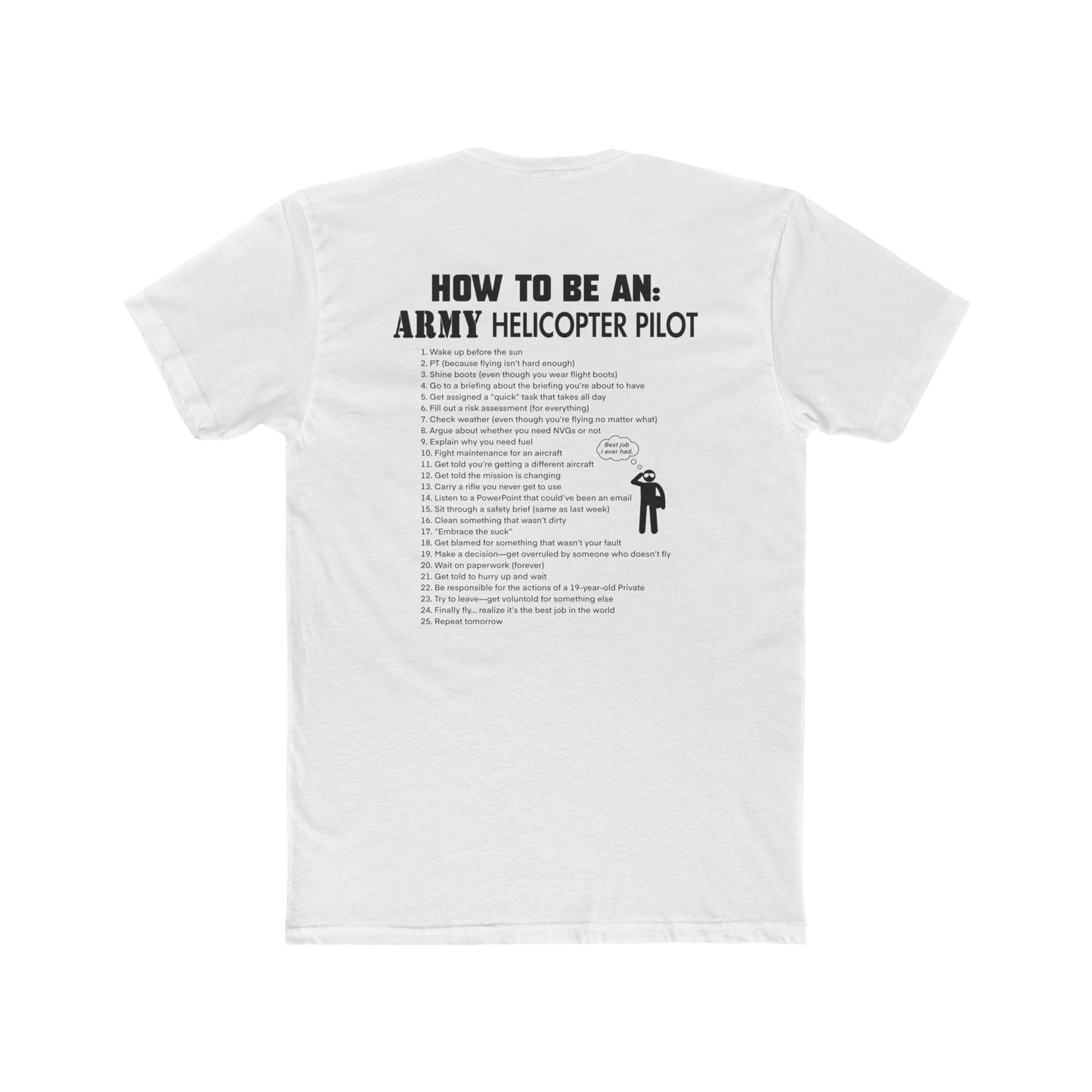 HOW TO BE A: Helicopter Pilot 100% Cotton Crew Tee