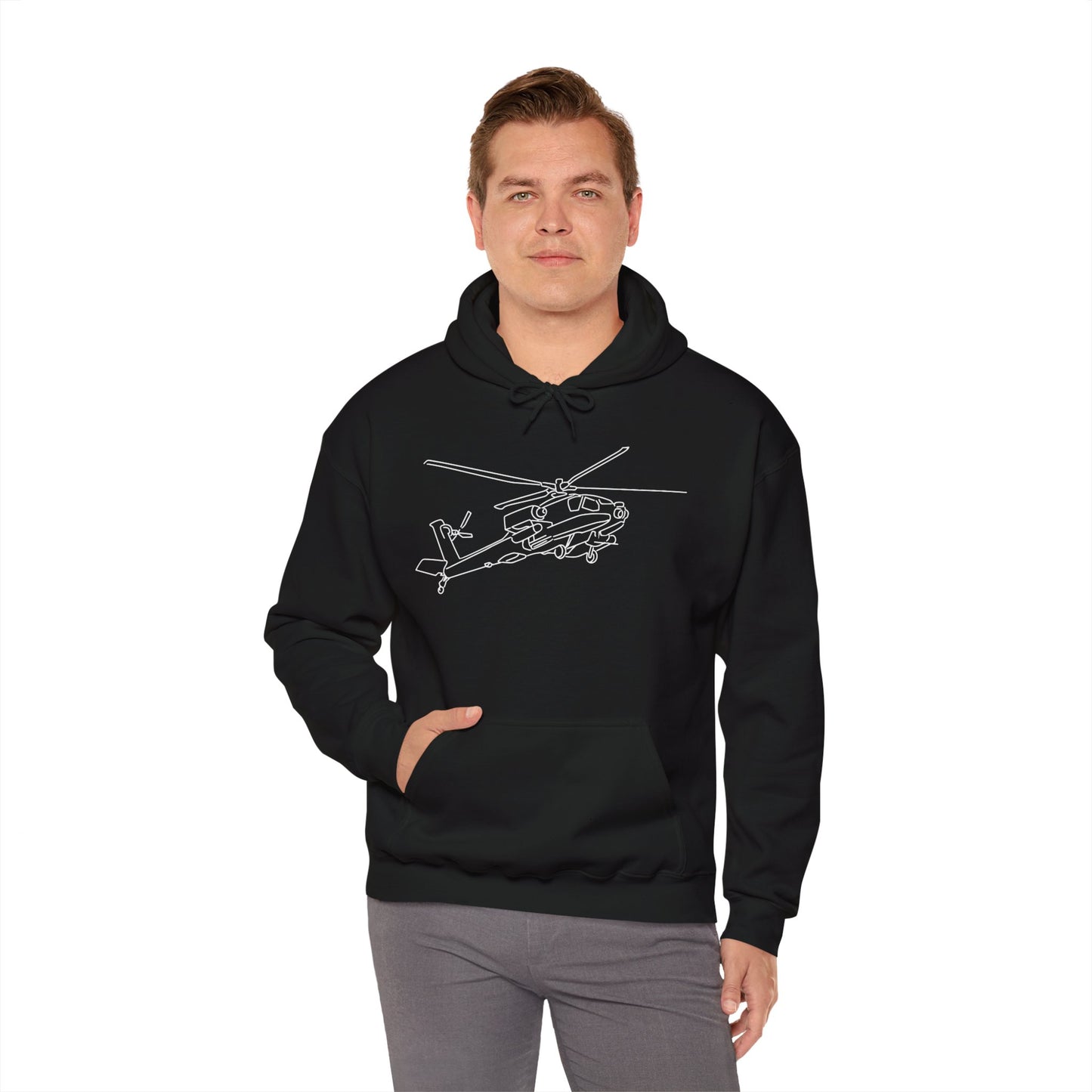 Apache Line Art Heavy Blend Hooded Sweatshirt