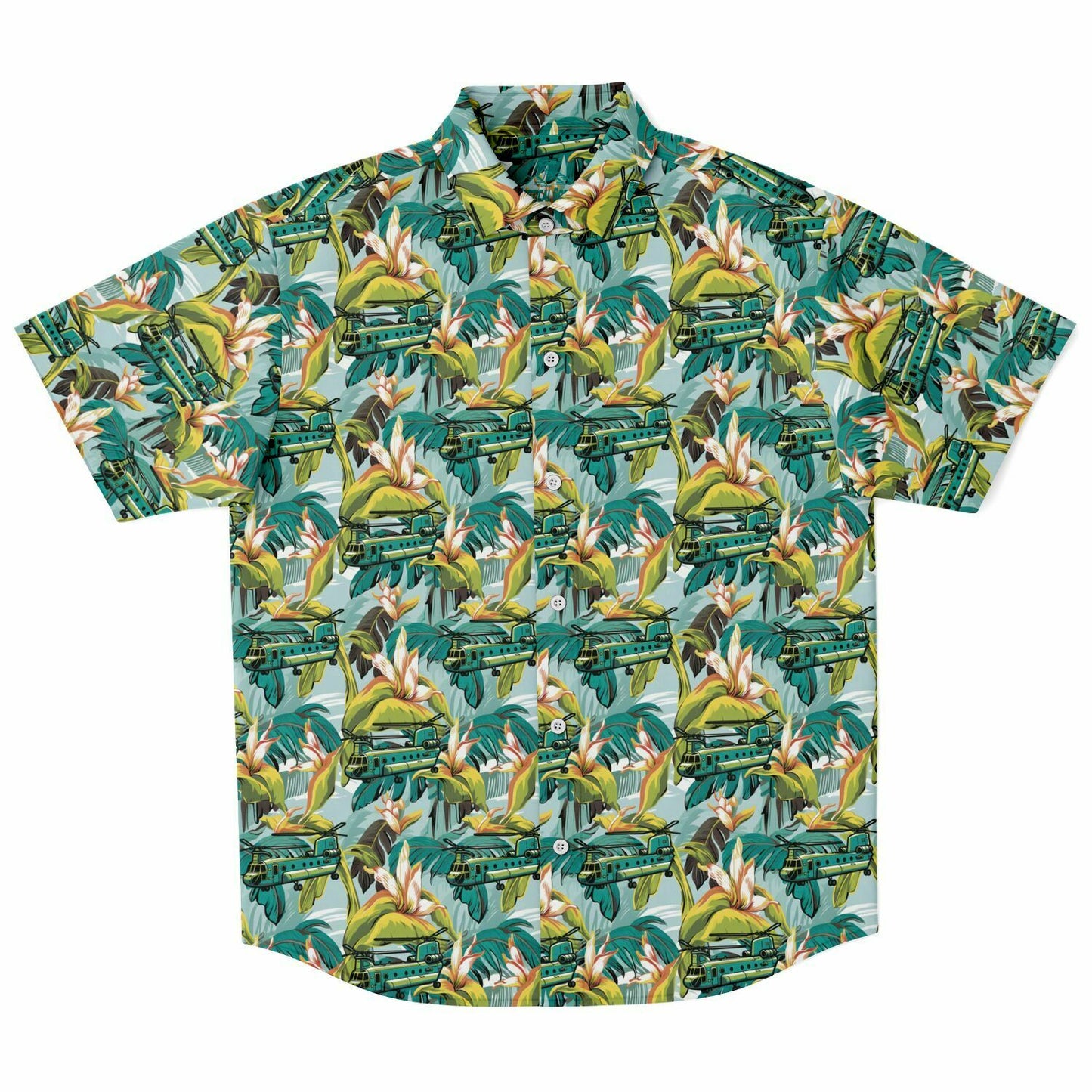 Chinook Aloha Camo Hawaiian Short Sleeve Button Down Shirt