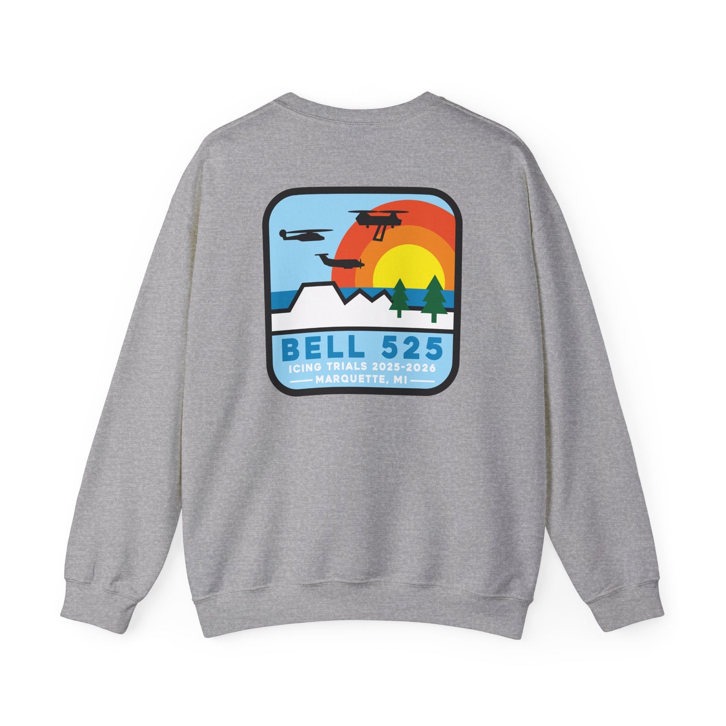 Bell 525 Icing Trials Crewneck Sweatshirt 50/50 Cotton-Poly
