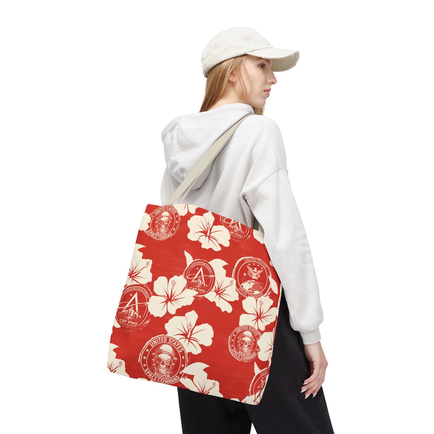 Space Command Red Aloha Print Tote Bag
