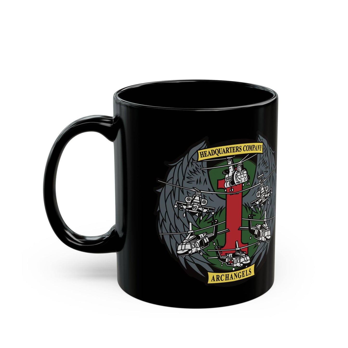 Military Unit Crest Black Coffee Mug – 11oz/15oz