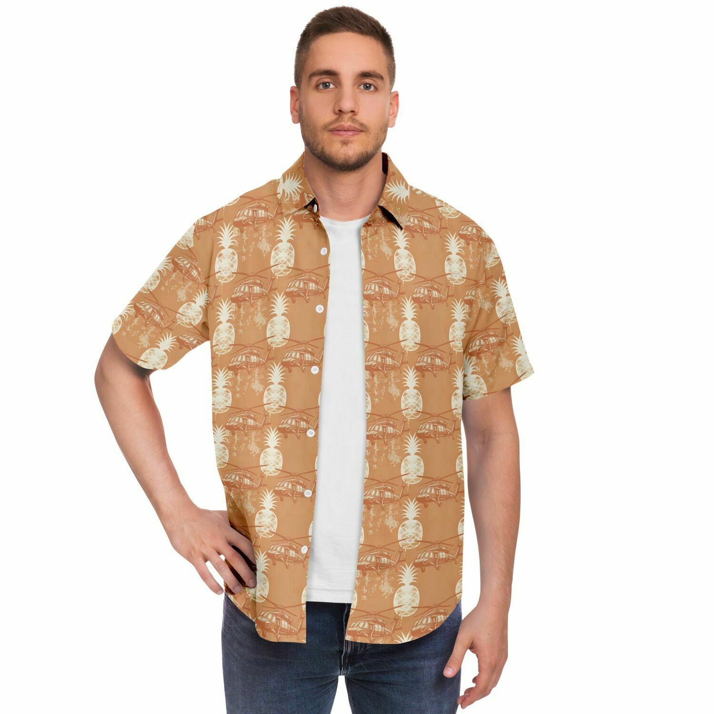 Blackhawk Pineapple Aloha Short Sleeve Button Down Shirt