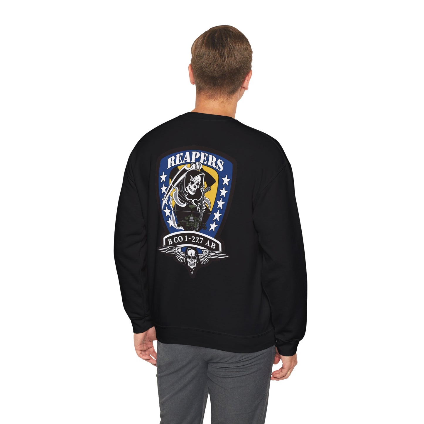 1-227 Reapers Shield Unisex Heavy Blend Crewneck Sweatshirt