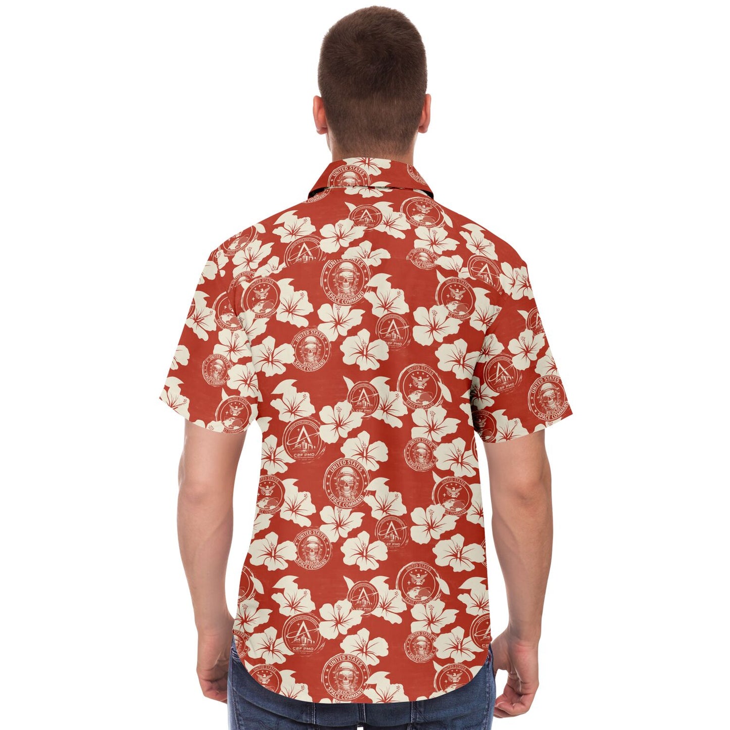Space Command Red Aloha Short Sleeve Button Down Shirt