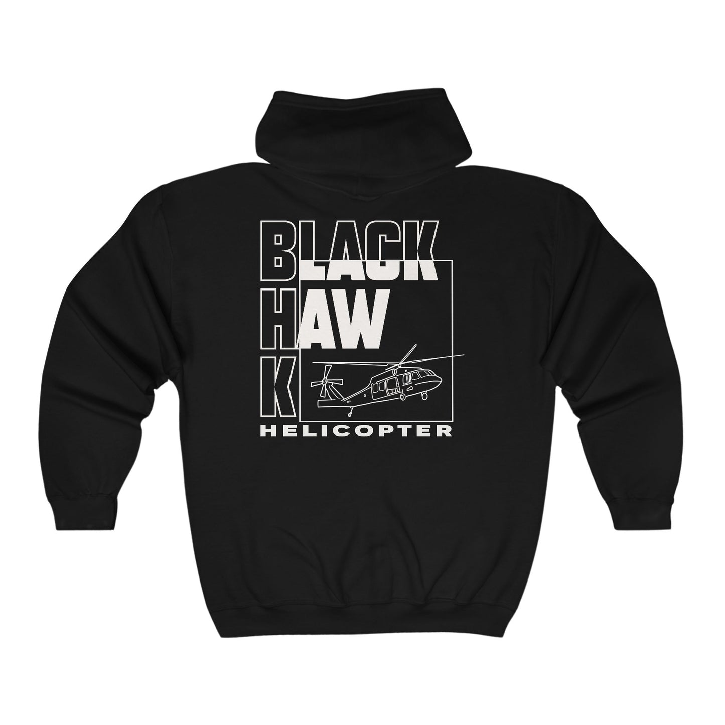 Blackhawk Helicopter Block Art Unisex Heavy Blend™ Full Zip Hooded Sweatshirt