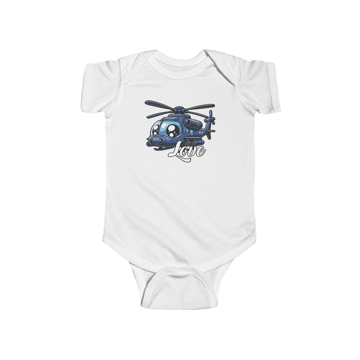 Helicopter Love Valentine’s Day Infant Fine Jersey Bodysuit