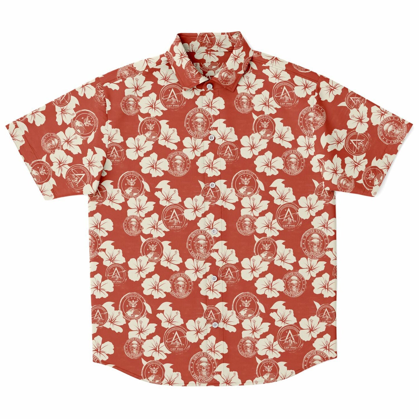 Space Command Red Aloha Short Sleeve Button Down Shirt
